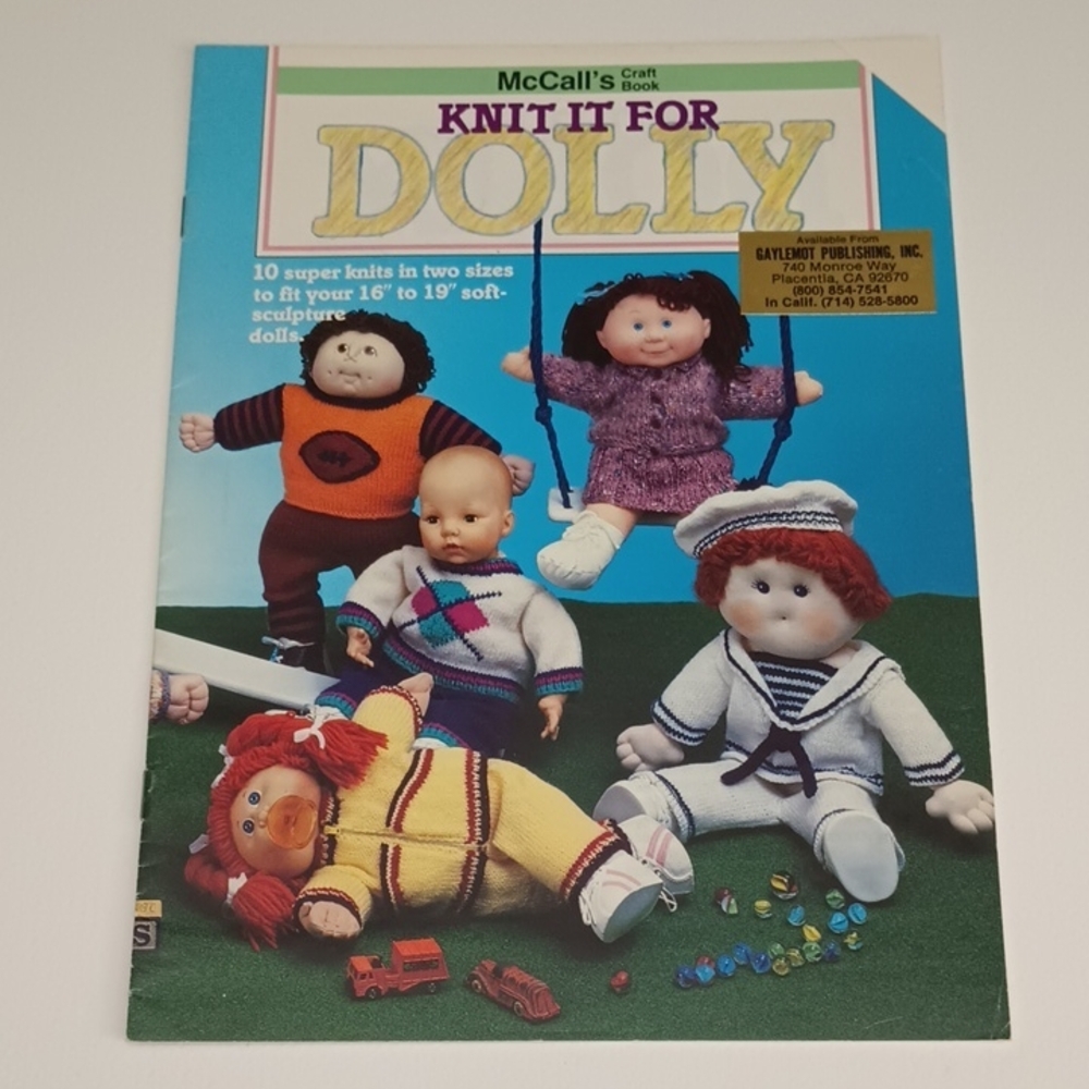 VTG McCall's Knit It For Dolly Pattern Book M/8501 Fits 16"-19" Dolls ©1985